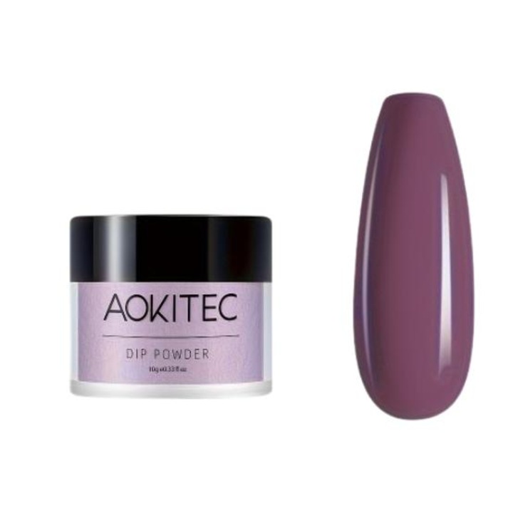 Pudra de unghii AOKITEC, set cadou de Craciun, rezistenta, fara lampa UV, 10g, Visiniu