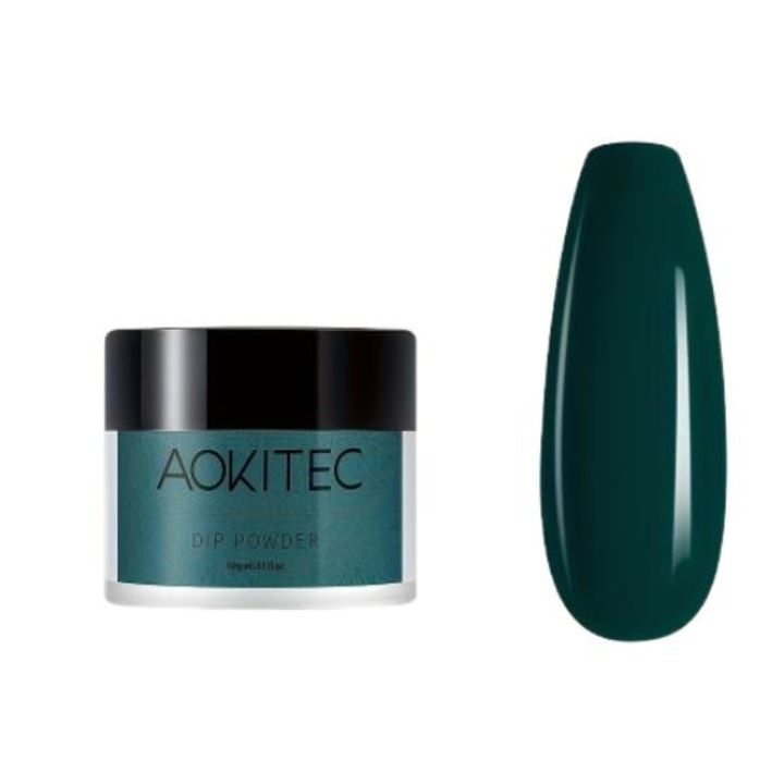 Pudra de unghii AOKITEC, set cadou de Craciun, rezistenta, fara miros, 10g, verde inchis