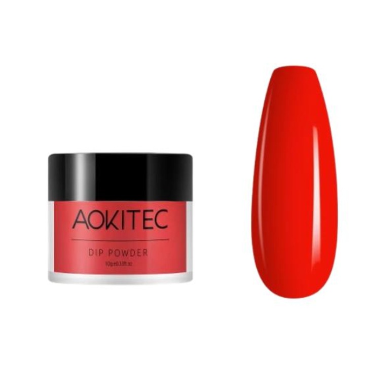 Pudra de unghii Aokitec, set, capacitate 0.33 oz, rezistenta la ciobire, culoare naturala, rosu