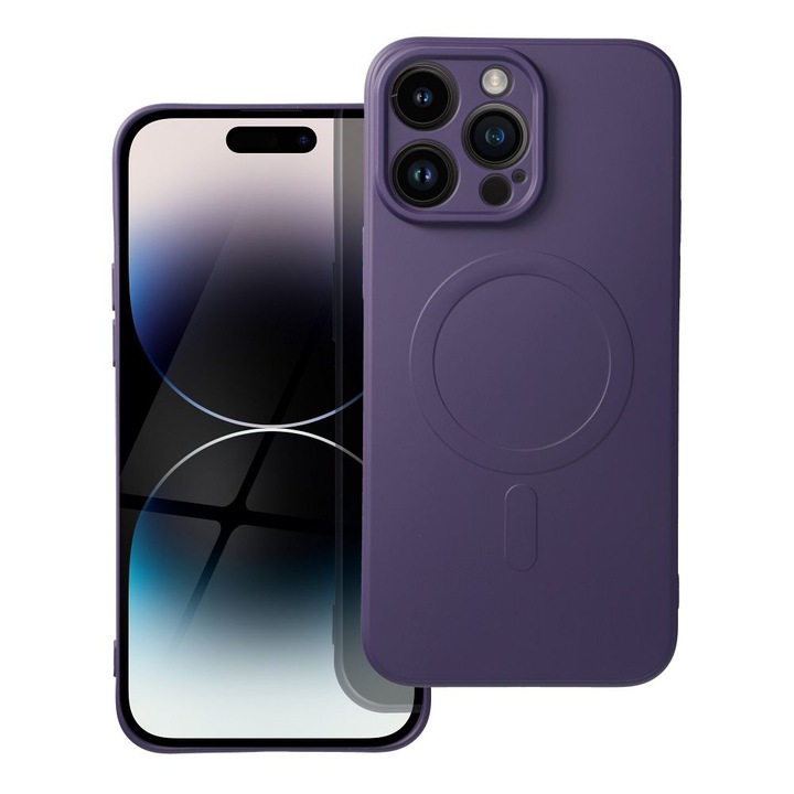 Кейс за iPhone 14 Pro Max силиконов mag safe лилав