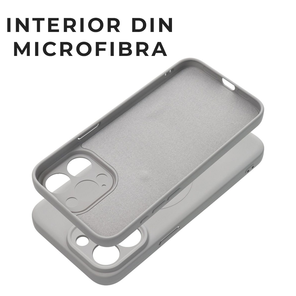 Husa pentru iPhone 16 Pro Premium Silicon Daden® MagCover cu MagSafe, Protectie Camera, Antisoc, Calitate Premium, Gri deschis