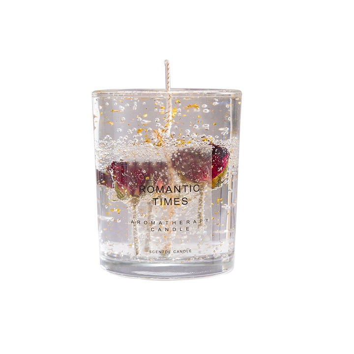 Ароматерапевтична свещ с етерични масла, аромат на роза, 160гр