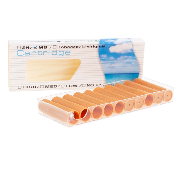 Set 10 cartuse pentru e-papieros, Top Gift, dimensiuni 9x3,5x1cm, fara miros