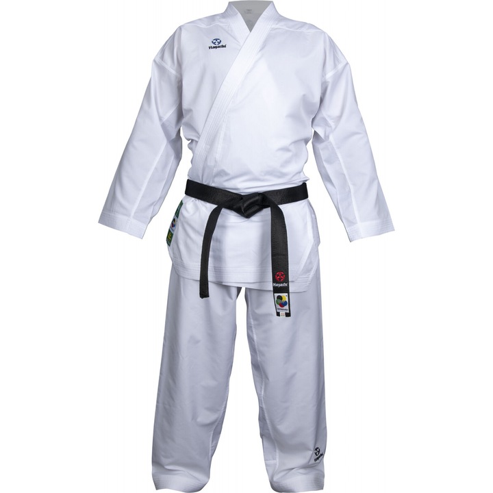 Karate-GI „ECO”, aprobat WKF, Hayashi, Alb, Cu broderie Hayashi