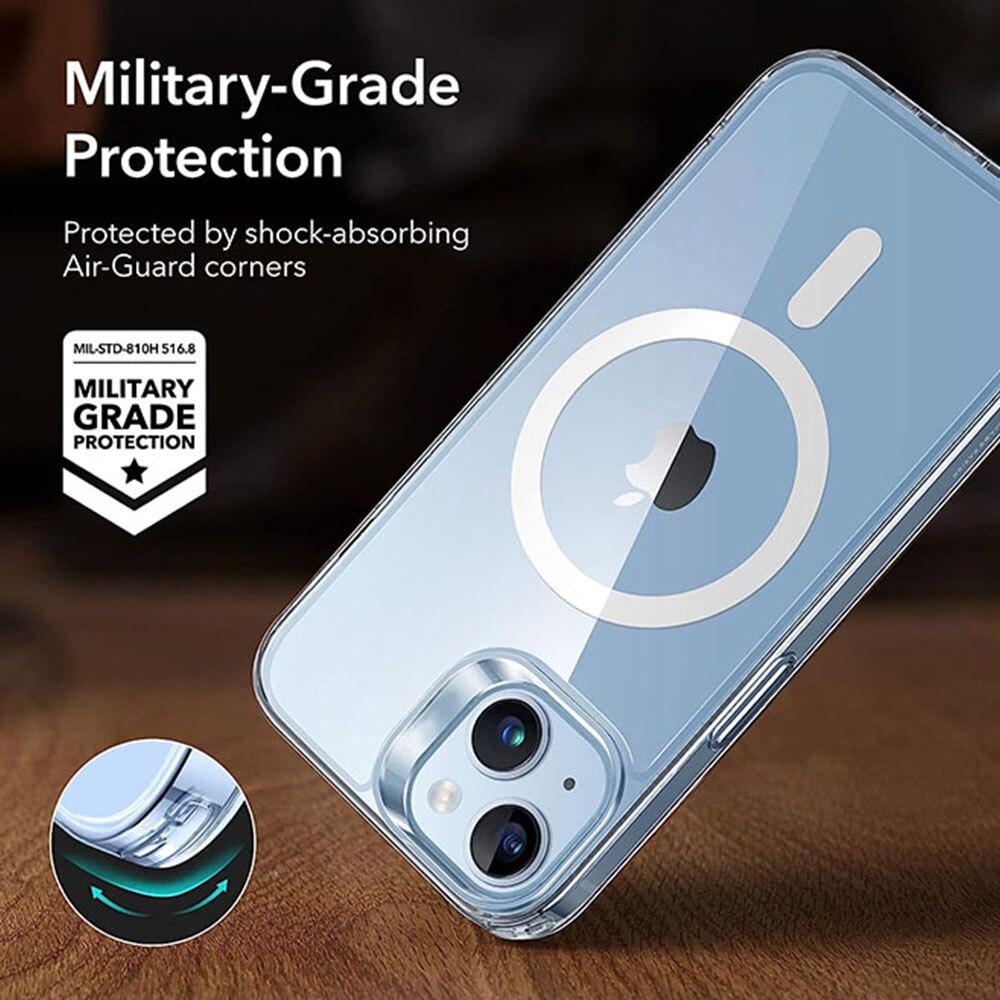 Husa telefon compatibila Apple iPhone 14, rezistenta la zgarieturi si ingalbenire, colturi absorbante, transparenta