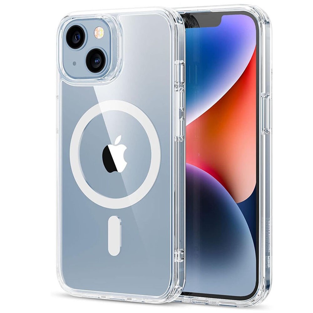 Husa telefon compatibila Apple iPhone 14, rezistenta la zgarieturi si ingalbenire, colturi absorbante, transparenta