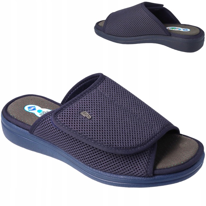 Papuci Ortopedici Barbati, Dr Orto, Marime 44 EU, Albastru, Lungimea Talpii Interioare 28.3 cm, Cu Arici, Antibacteriene, Antialergice, Pentru Persoanele Cu Probleme La Picioare, Befado Dr Orto 078M002
