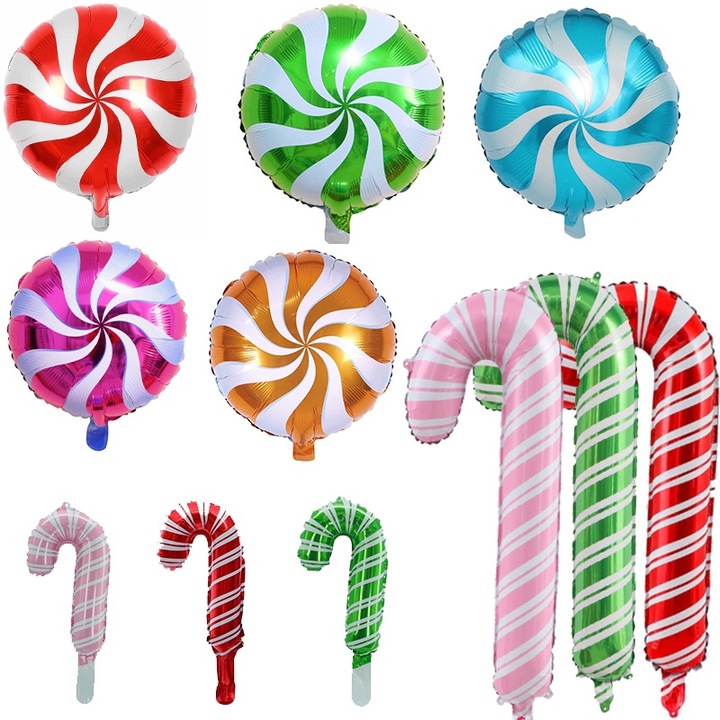 Комплект украса с коледни балони 33 бр. Бонбонени бастуни Mylar Балони Коледа Нова година Коледна украса за парти на тема бонбони