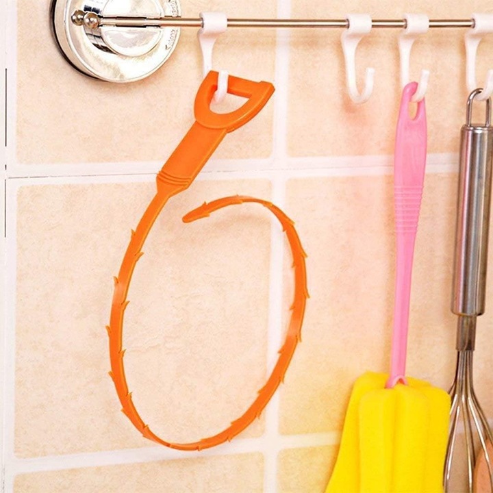 Set 3 unelte flexibile pentru desfundat scurgeri 63xcm, alb