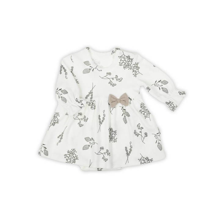 Rochie-body, Nicol, N183160, maneca lunga, bumbac, crema