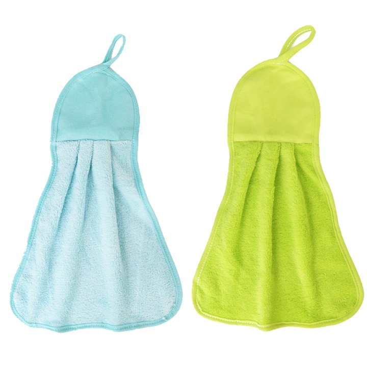 Prosop de mana din bumbac, Cozevdnt, absorbant, verde, set
