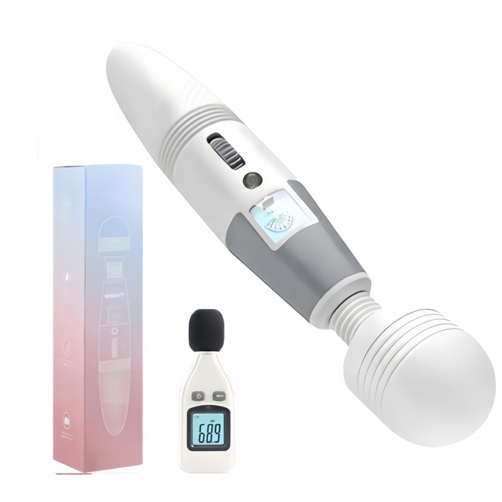 Vibrator Stimulator EXCITAT® Sex Toys, Viteza Reglabila, 8 de Programe Vibratii, ABS + Silicon Medicinal, incarcare USB, Stimulare Intensa, incalzit, Flexibil, Rezistent, alb