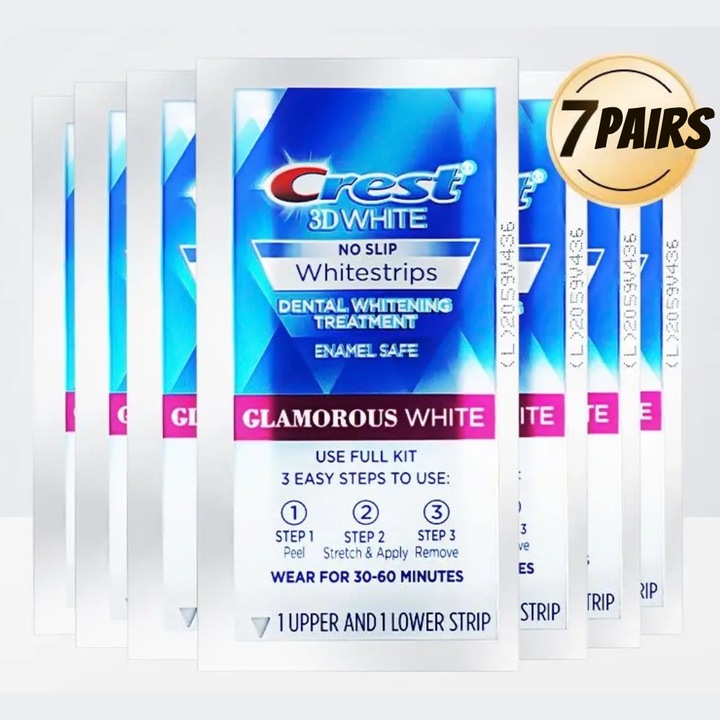Комплект избелващи ленти за зъби Crest Teeth Whitening Strips, 7 опаковки 14 броя