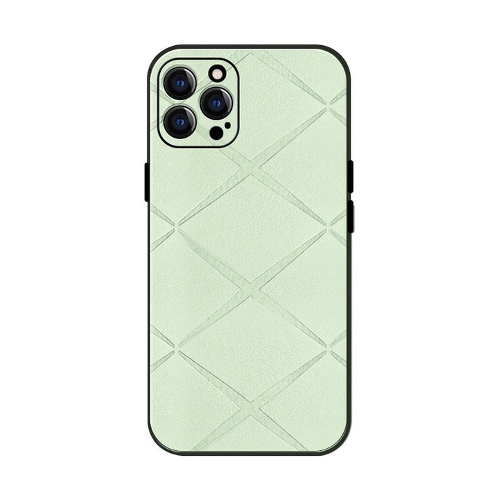 Védő telefontok, Ökológiai bőr, iPhone 14 Pro Max készülékhez, Zöld