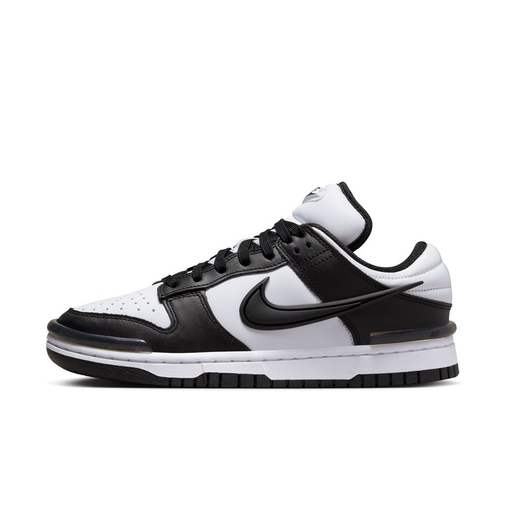 Pantofi sport, Nike, W Nike Dunk Low Twist, Piele naturala, Alb, Negru