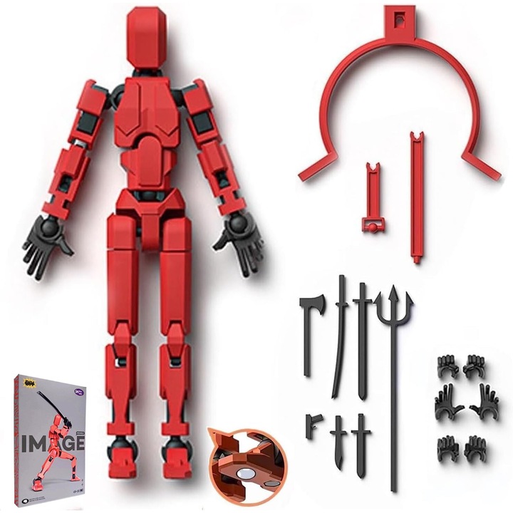 DIY ASSEMBLE 3D шарнирна фигурка на робот, множество аксесоари, син, 6 години