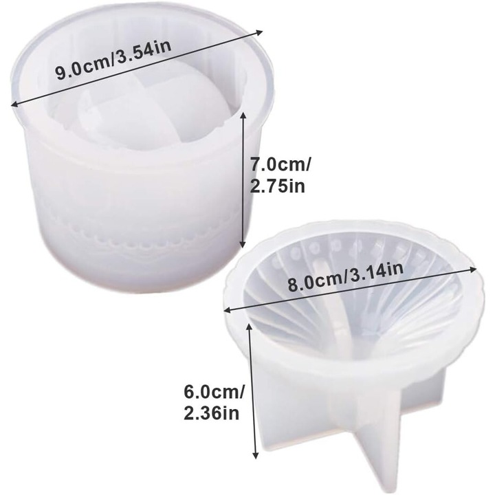 Set matrite din silicon, Cozevdnt, alb, reutilizabil, pentru bijuterii si suporturi pentru luminari