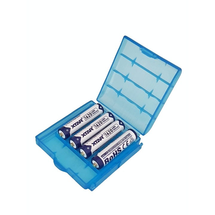 Set 4 acumulatori AAA, 1.5V, Li-Ion, 1620 mWh, 1000 mAh, cu indicator LED, Xtar