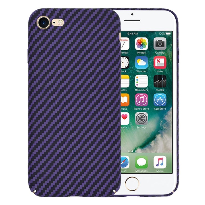Tok iPhone 7 / 8 / SE 2, SE 2020 / SE 3, SE 2022 telefonokhoz - Techsuit Carbonite FiberShell - Lila
