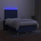 Pat cu arcuri vidaXL, saltea si LED, albastru, 120x190 cm, textil, 52.41 kg 3270238