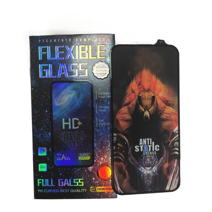 Folie protectie integrala 3D pentru iPhone 15, grosime 0.3mm, duritate 9H, tehnologie Sensivity Touch, margine neagra