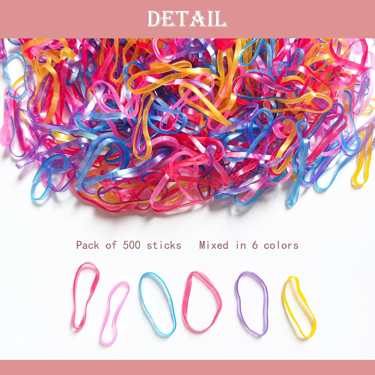 Module Elastice Colorate Set elastice colorate pentru par BTONGE, 500 buc, multicolor ...
