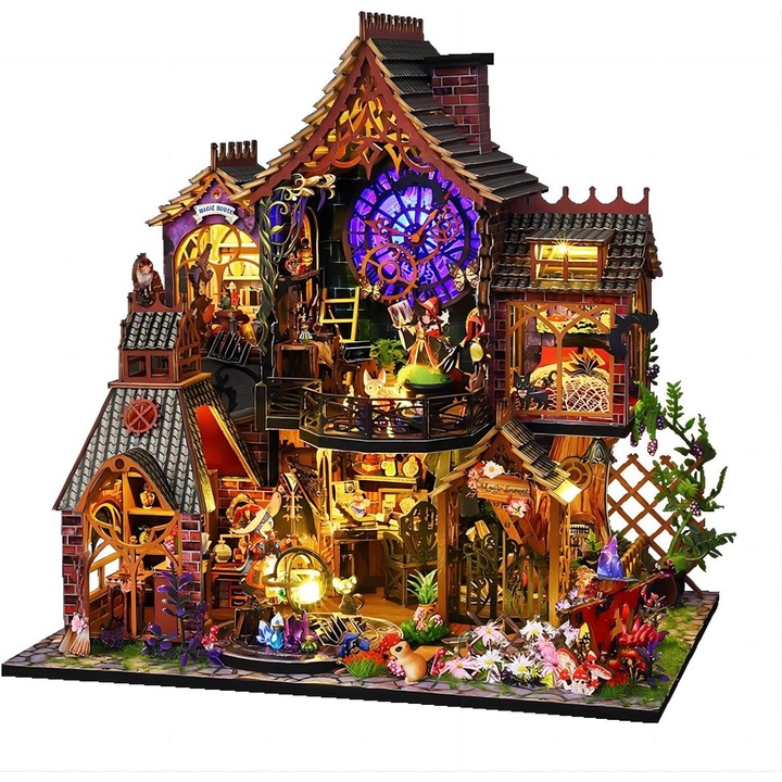 DIY miniatűr házkészlet, WALALLA, 3D puzzle, Varázsház, 26,5x19,5x27cm