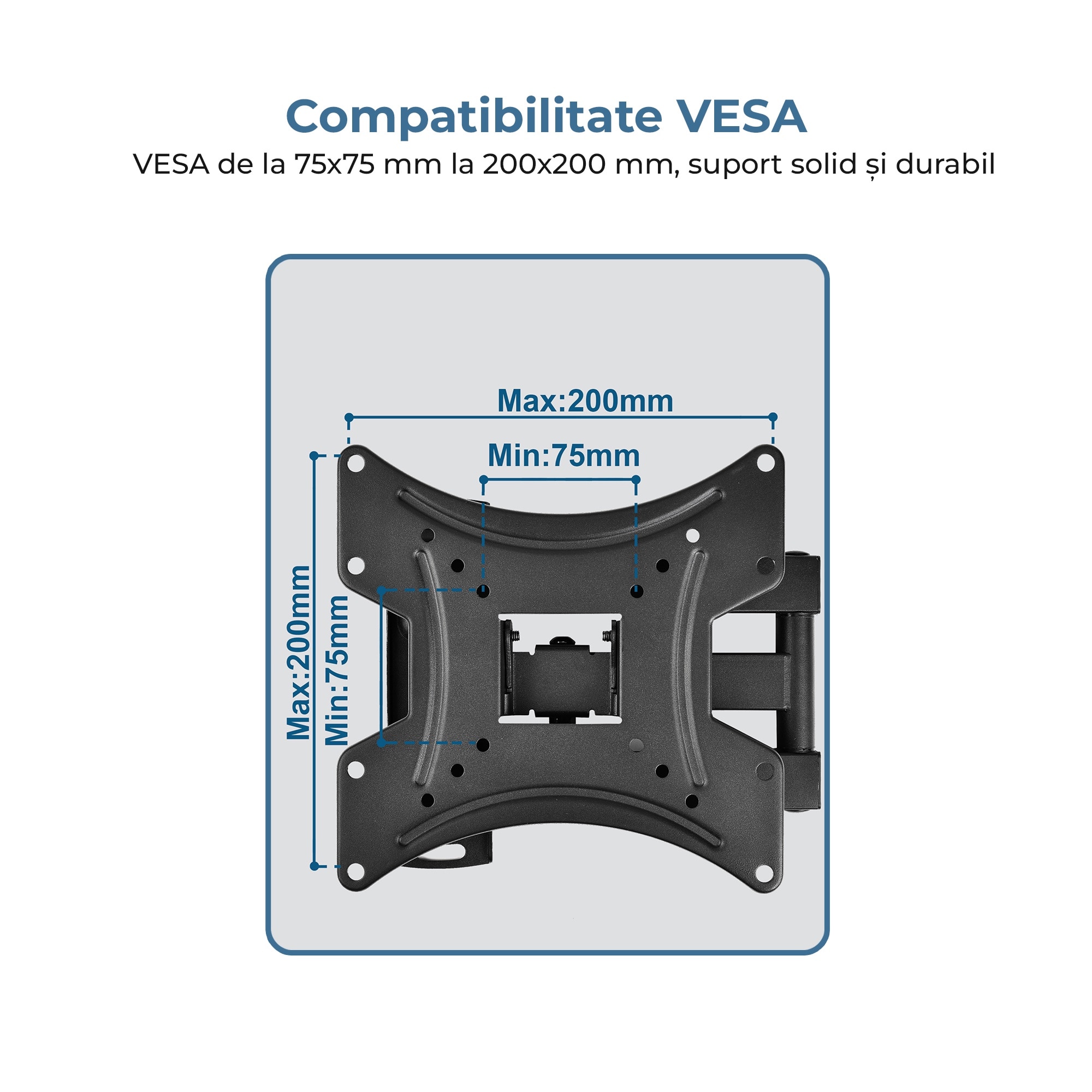 Suport TV de Perete DATMAN, Max 30kg, Diagonala 23