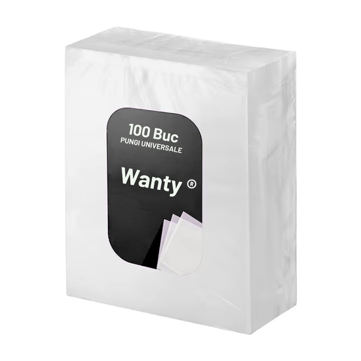 Set 100 Pungi de Vidat Gofrate Universale Wanty®️, 28x35 cm pentru Aparat de Vidat si Sigilat alimente, Rezistente, Reutilizabile, Sous vide, Lavabile in Masina de Spalat, Rezistente la Cuptorul cu Microunde, fara BPA, Transparent