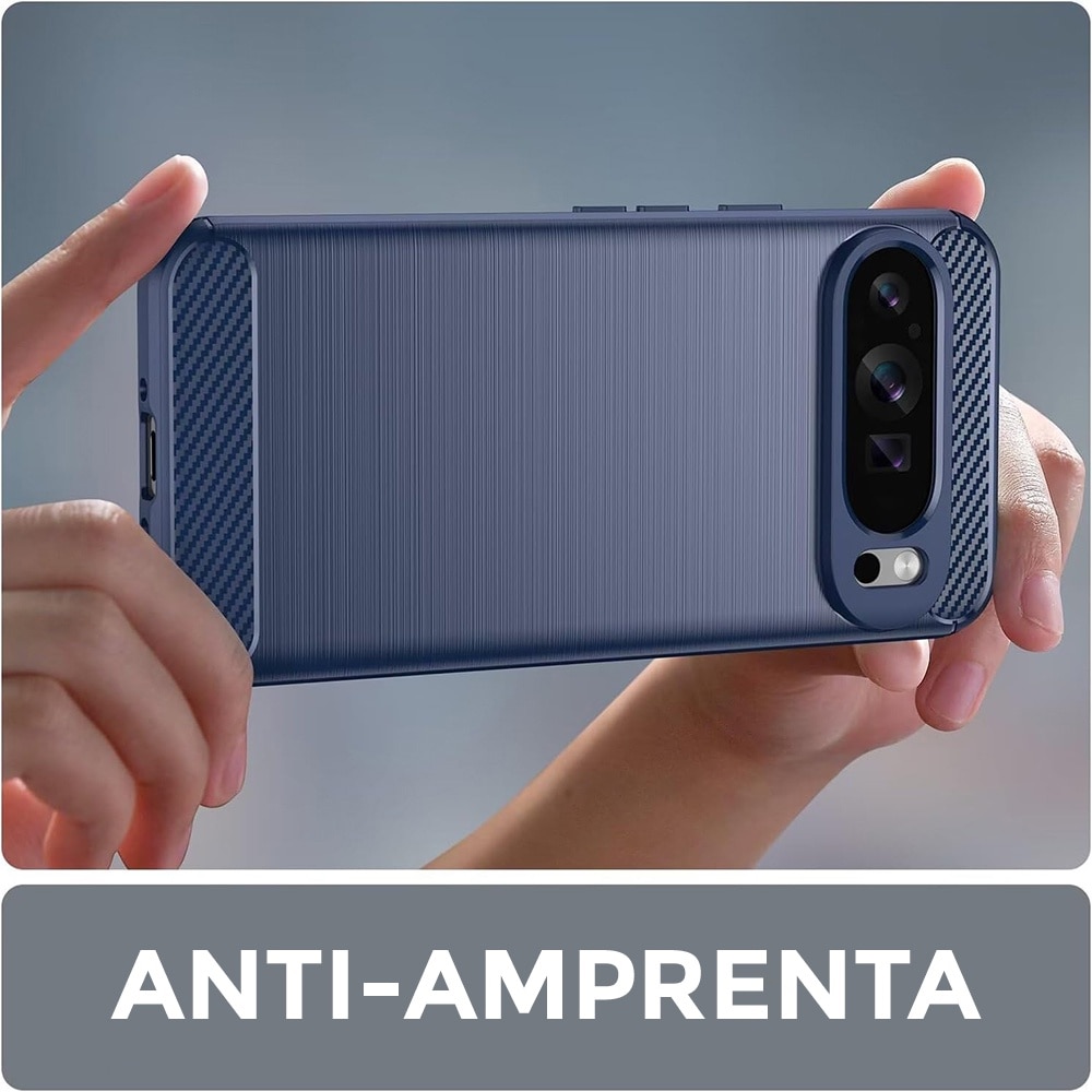 Husa pentru Google Pixel 9 Pro XL Daden Carbon Flexibila Antisoc, Hybrid Antisoc, Albastru