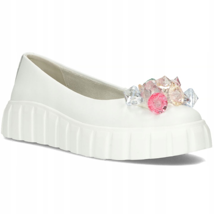 Pantofi pentru femei, FILIPPO DP4682, din piele cu platforma, alb, 39