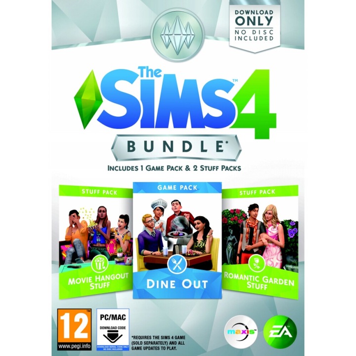 Licenta Joc The Sims 4 Pack 3 Dine Out + 2Dlc Pc Key Ea App (Cod Activare Instant)