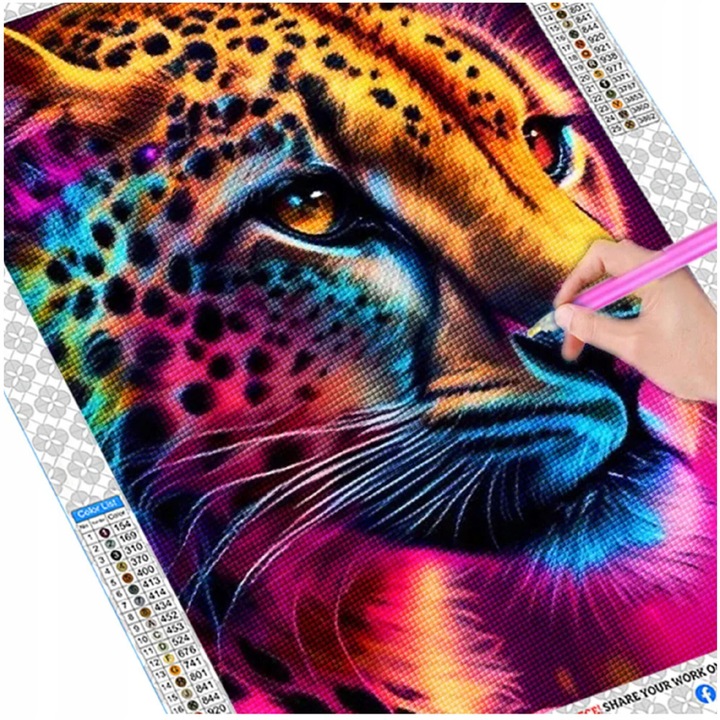 Set Mosaic Diamante Broderie 5D Cheetard, Tigru, diamante