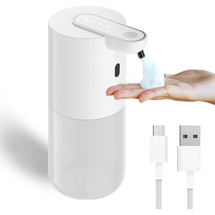 Automata habzó szappanadagoló, infravörös érzékelő, 4 hab hangerőszint, USB-C töltés, 400ml, IPX5