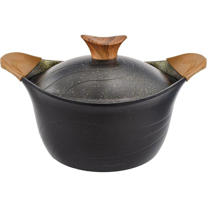 Oala cu capac Neoklein CS32, diametru 32 cm, capacitate 9.6 L, aluminiu turnat, invelis anti-aderent, Negru