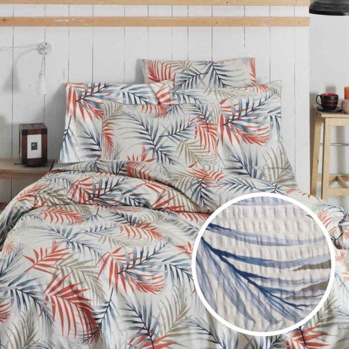 Dupla krepp ágynemű, 100% pamut, 4 db, lepedő gumival 180x200cm, Speciális ágynemű, CREP16