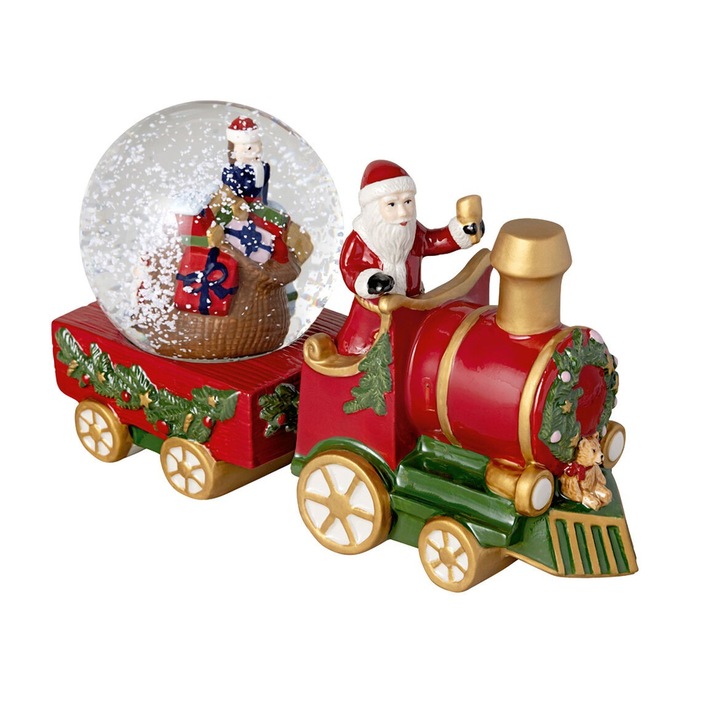 Decoratiune Craciun Christmas Toys Snow glob train, portelan, 13x13x17 cm, Villeroy&Boch-440722