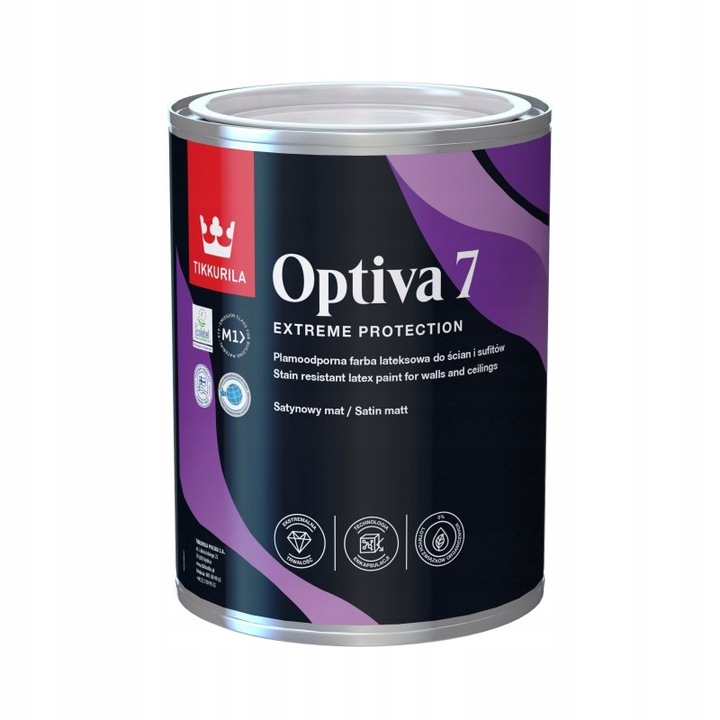 Vopsea lavabila, Tikkurila, C203905101, pentru: Zidarie/Tencuiala/Beton/Gips carton, Utilizare Interior, Tip:Pe baza de apa/Acrilica, Alb, 0.9 l