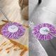 Set 2 rezerve mop PAA-home®, culoare alb mov, pentru capul rotativ cu diametrul de 16 cm, diametrul exterior mop 32 cm