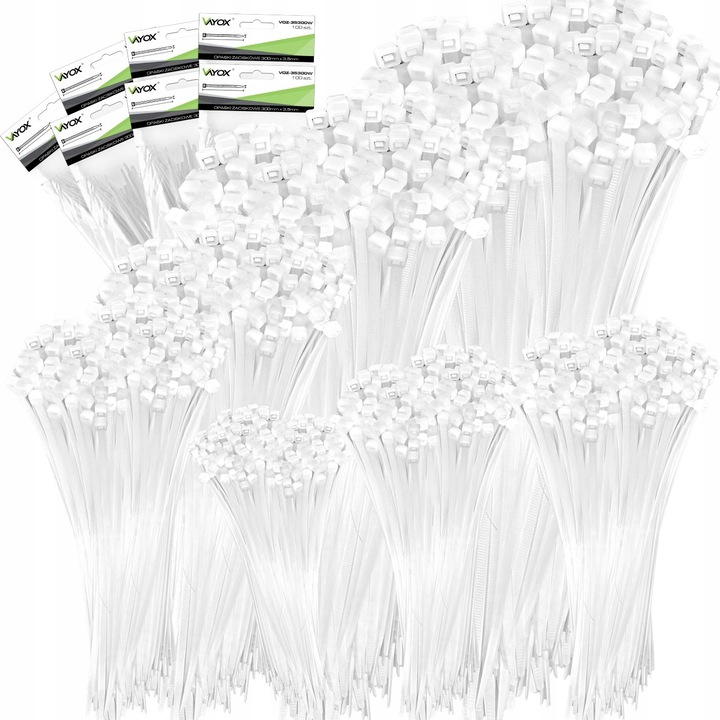 Set 700 buc Coliere (Soricei) Plastic Vayox, Protectie UV, 10-40cm, Alb