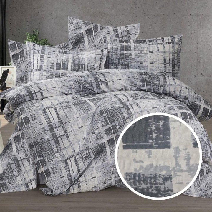 Dupla krepp ágynemű, 100% pamut, 4 db, lepedő gumival 180x200cm, Speciális ágynemű, CREP19