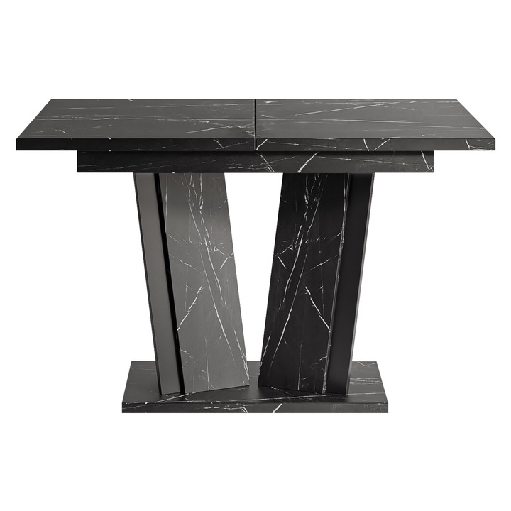 Masa extensibila Lyliad 2, 120x80x75 cm, marmura black royal / negru, Mirjan24