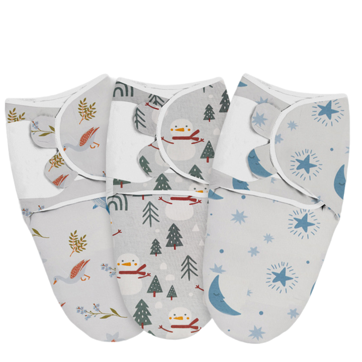 3 db pelenkázó szett, bio pamut, 56 x 73 cm, szürke