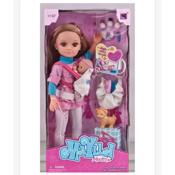 Maylla baba babával és kiegészítőkkel, 43 cm