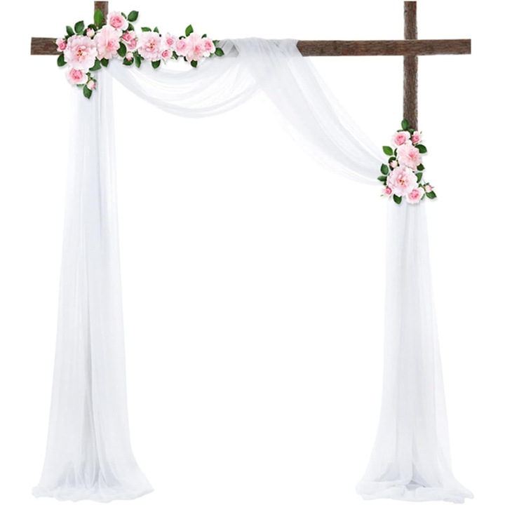 Decoratiune pentru nunta, 75x550cm, Alb