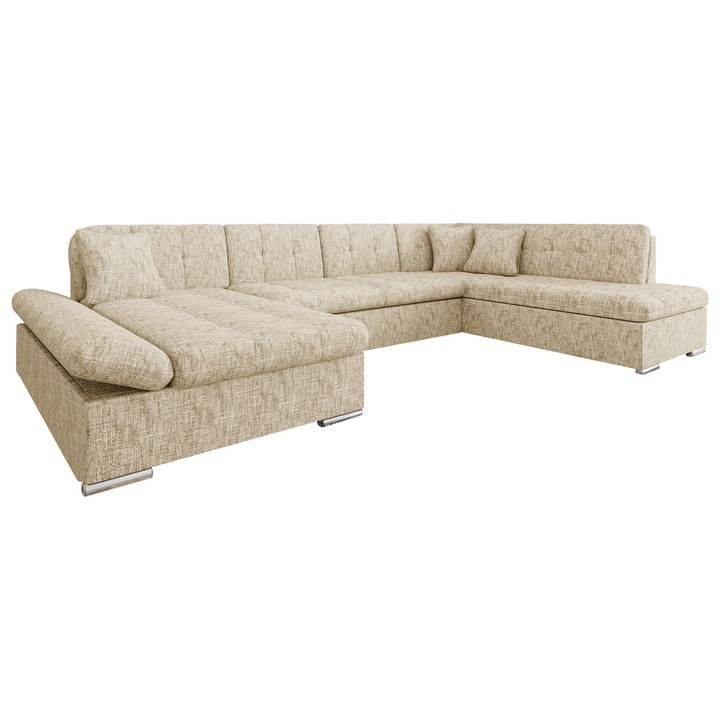 Coltar rabatabil Genero Premium, MIRJAN24, stanga, bej, 205x345x76 cm