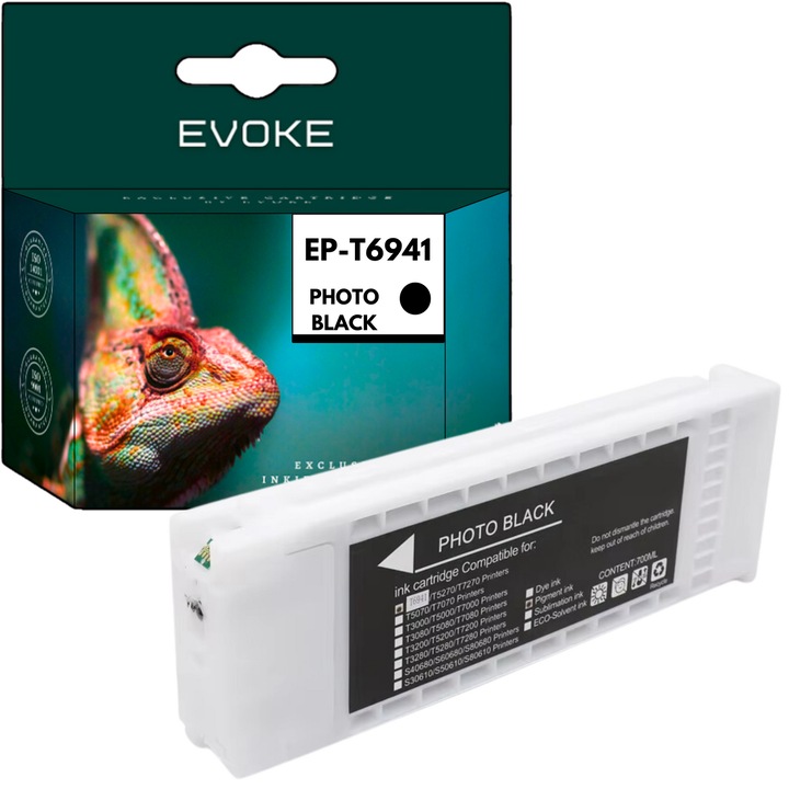 Epson T6941 fekete nyomtató tintapatron, 700 ml, C13T694100, kompatibilis a következőkkel: SC-T3000 SC-T3200 SC-T3200-PS SC-T3200N SC-T5000