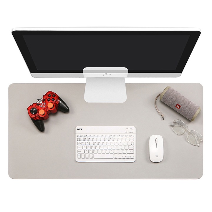Pad de birou din piele PU, 70x35cm, impermeabil, pentru mouse si tastatura