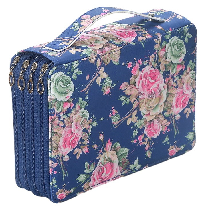 Penar portabil cu slot pentru creioane colorate, model roz, cu 200 de sloturi, organizator pentru creioane colorate cu fermoar pentru creioane colorate Crayola, creioane Marco, verde