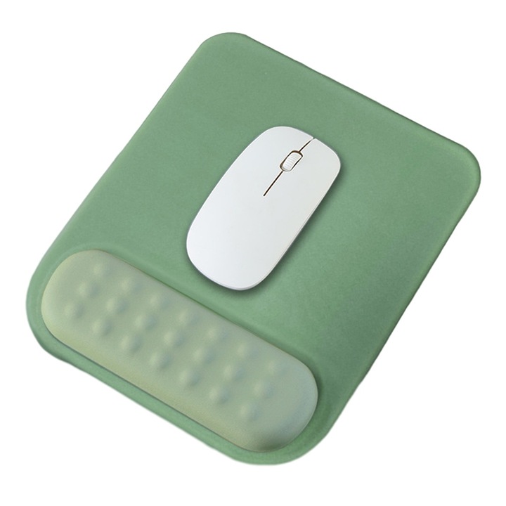 Mouse pad Zeaicos, cu suport pentru incheietura, 24.5x20.5cm, gri argintiu, verde menta, albastru azur